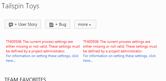 Errors in Web Access home page because the Process Template was not upgraded