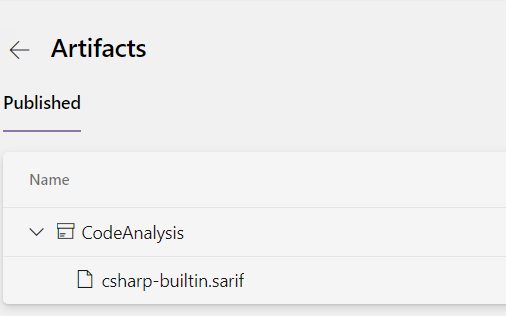 Sarif result file uploaded as artifact in Azure DevOps Build