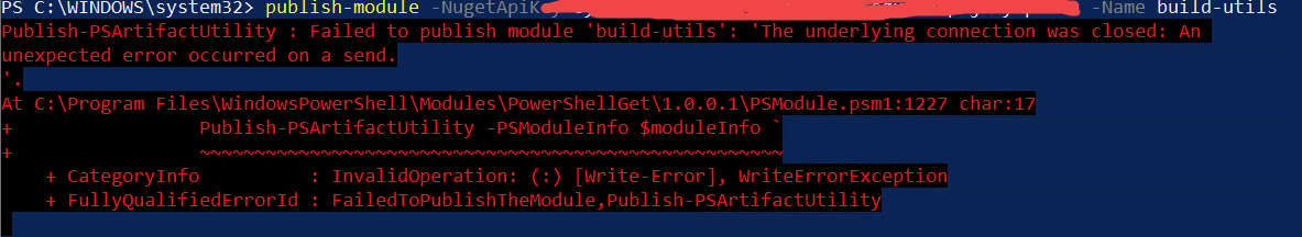 PowerShell connection closed