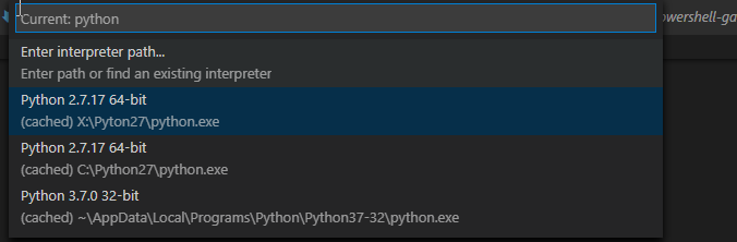 Choose Python interpreter
