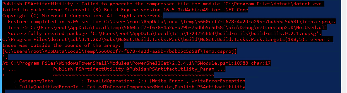 Unable to compress file error