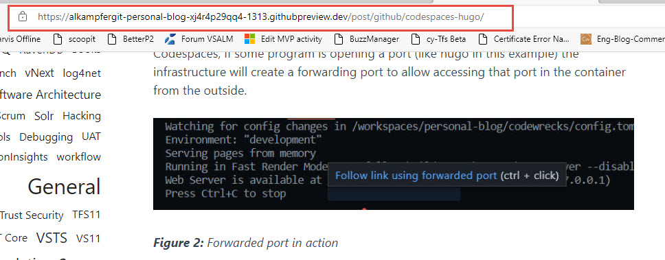 Forwarded port in action