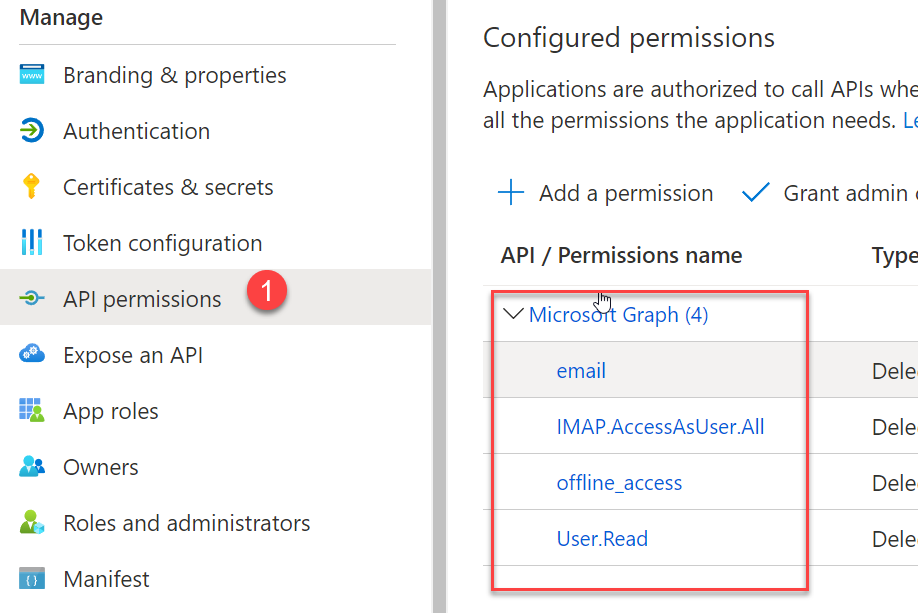 Add permissions to API